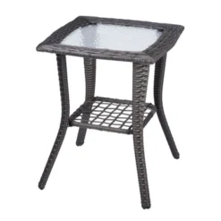 Karl Home| Square Glass Outdoor Side Table -Karl Home Shop GUEST b0290ab0 a562 4ab5 b841 33b16abbd68e