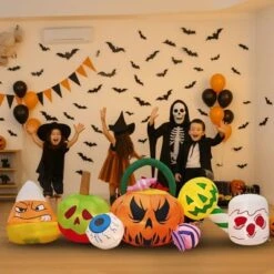 Karl Home 8FT Halloween Inflatables Pumpkins Eyeball Candy Outdoor Decorations