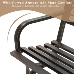 Karl Home|Ethanael Powder Coated Steel Outdoor Bench -Karl Home Shop GUEST b0f88cec 662d 406e 9e3f a6853ef6afba