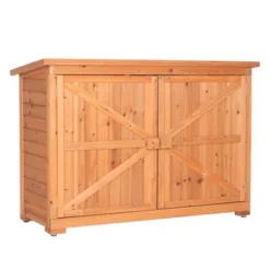Karl Home 4 Ft. W X 1 Ft 5 In. D Solid Wood Lean-To Tool Storage Deck Box -Karl Home Shop GUEST b1cc3a1b 946d 4e80 b7ae c4e2d88306a7