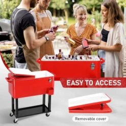 Karl Home 80 QT Red Patio Cooler Cart -Karl Home Shop GUEST b1e2a925 1f5c 4ed2 99e2 b217c96e34b4