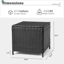 Karl Home Patio Black Square Wicker Side Table -Karl Home Shop GUEST b4140a3b 3ccc 44ab bff4 44d1e9fa9798