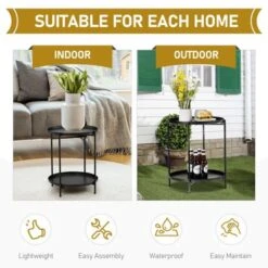 Karl Home|Black Patio Steel Side Table With Two Layers 11 Karl Home|Black Patio Steel Side Table With Two Layers -Karl Home Shop GUEST b545ecca 4ffa 42b7 8078 7f074775cfe9