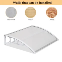 Karl Home | Winado 39 In. W X 5 In. D Plastic White Cover Retractable Door / Window Awning -Karl Home Shop GUEST b57da6c4 b0eb 4764 8c7f 3cec2257d651