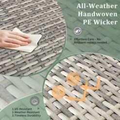 Karl Home Patio Gray Square Wicker Side Table -Karl Home Shop GUEST b582eef2 1d57 4afe bf4c 5b67ecc31b01