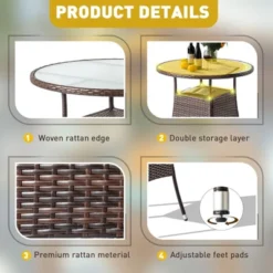 Karl Home Patio Brown Wicker Round Bar Table -Karl Home Shop GUEST b5f09fa9 4e02 4e38 8b9a b1614d1ed337