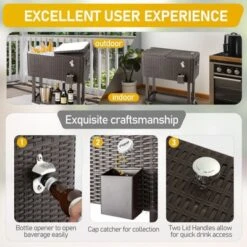 Karl Home 80 QT Brown Patio Cooler Cart -Karl Home Shop GUEST b69a52ca 6629 4cff 808d 5b9a113a6714