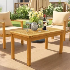 Karl Home Patio Light Brown Wood Table -Karl Home Shop GUEST b7904997 832b 42c2 9abc c613fccdf30e