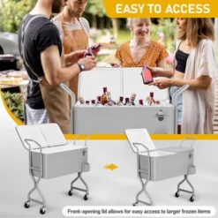 Karl Home 80 QT Gray Outdoor Cooler Cart -Karl Home Shop GUEST b9454b82 3a66 4b8b 8bb3 f81110dd27dd