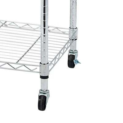 Karl Home 23.62 In.W Steel Height -Adjustable Shelving Unit With Wheels 6 Karl Home 23.62 In.W Steel Height -Adjustable Shelving Unit With Wheels - Image 4