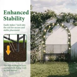 Karl Home 6.7' H Metal Outdoor Arbor With Bench -Karl Home Shop GUEST be8ddcc1 1aeb 4c21 8c90 676ed5693ab0