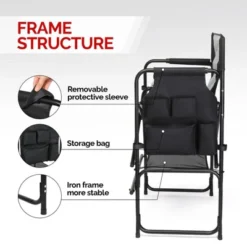Karl Home 30in Portable Folding Director Chair Makeup Artist Chair With Side Table -Karl Home Shop GUEST c020e183 0b16 4463 80dd 83391fe2ddaf