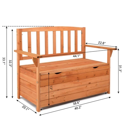 Karl Home | Wood Outdoor Storage Bench 5 Karl Home | Wood Outdoor Storage Bench - Image 3
