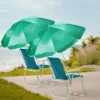 Karl Home Mint Green Metal Folding Beach Chair(Set Of 1)