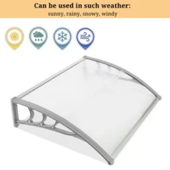 Karl Home | Winado 38 In. W X 3 In. D Plastic Gray Cover Retractable Door / Window Awning