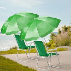 Karl Home Green Metal Folding Beach Chair(Set Of 1)