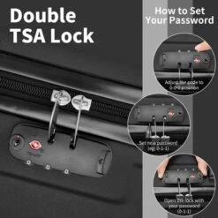 Karl Home Luggage Set Of 3, ABS PC Hardside Suitcase Sets With TSA Lock 4 Spinner Wheels Green -Karl Home Shop GUEST c6391918 6a14 426d ba11 8ce69ccb0cda