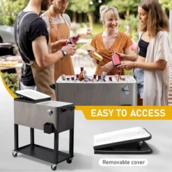 Karl Home 80 QT Wood Grain Patio Cooler Cart -Karl Home Shop GUEST c98ab225 821b 4b82 afb7 53a6dba00d7b