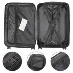 Karl Home 3in1 Set Portable ABS Trolley Case 20 Inch / 24 Inch / 28 Inch Black