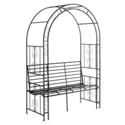 Karl Home 6.7' H Metal Outdoor Arbor With Bench -Karl Home Shop GUEST cc901b83 6e71 49ef a073 215db9f4f665