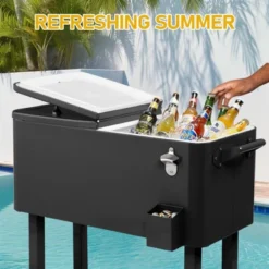 Karl Home 80 QT Black Patio Cooler Cart 10 Karl Home 80 QT Black Patio Cooler Cart -Karl Home Shop GUEST ce5fc247 0582 4e99 9aa3 48d59e1d36ba