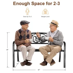 Karl Home | 47 In. Black Iron Outdoor Bench Floral Backrest 12 Karl Home | 47 In. Black Iron Outdoor Bench Floral Backrest -Karl Home Shop GUEST cf419a69 cd46 4435 bc8e 279fed4a9ca9