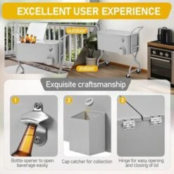 Karl Home 80 QT Gray Outdoor Cooler Cart -Karl Home Shop GUEST cfbac534 5703 4831 b6f4 1ea58ccb7382