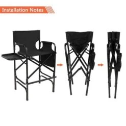 Karl Home 30in Portable Folding Director Chair With Collapsible Side Table Black -Karl Home Shop GUEST d0cc2c2d f510 495f b9ba ad14984fc714
