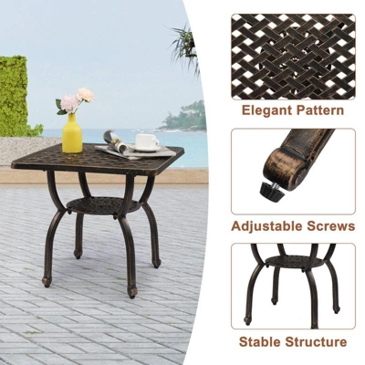 Karl Home |Square Aluminum Outdoor Side Table 5 Karl Home |Square Aluminum Outdoor Side Table - Image 3
