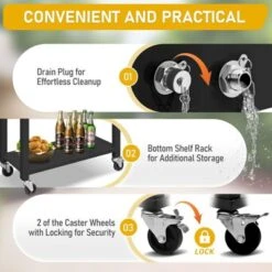 Karl Home Black Detachable 80 Qt. Outdoor Rolling Cooler Cart -Karl Home Shop GUEST d2735eb4 1377 48e4 b7a9 e2604941f105