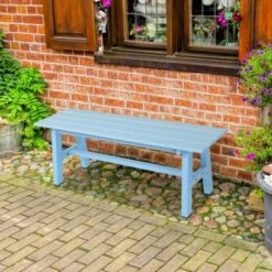 Karl Home | 47 In. HDPE Patio Bench With Metal Legs -Karl Home Shop GUEST d2a1d8b9 4eb3 4bbc b43a 122d279db6b2