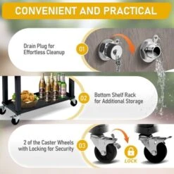 Karl Home 80 QT Wood Grain Patio Cooler Cart -Karl Home Shop GUEST d3fd2bc5 a418 40ff ad27 593b73f30ccc