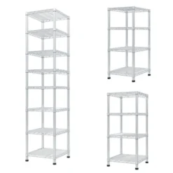 Karl Home 8 Tier Heavy Duty Adjustable Metal Traneka 70.87inch H Wire Shelving Unit With Wheels 1344 LBS NSF