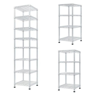 Karl Home 8 Tier Heavy Duty Adjustable Metal Traneka 70.87inch H Wire Shelving Unit With Wheels 1344 LBS NSF 3 Karl Home 8 Tier Heavy Duty Adjustable Metal Traneka 70.87inch H Wire Shelving Unit With Wheels 1344 LBS NSF