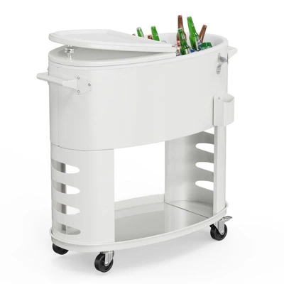 Karl Home 70QT Oval Freezer Patio Cooler Cart 10 Karl Home 70QT Oval Freezer Patio Cooler Cart - Image 8