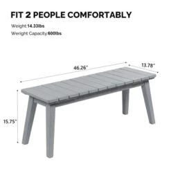 Karl Home | 45-Inch Solid Wood Backless Outdoor Bench