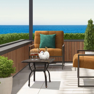 Karl Home |Square Aluminum Outdoor Side Table 7 Karl Home |Square Aluminum Outdoor Side Table - Image 5