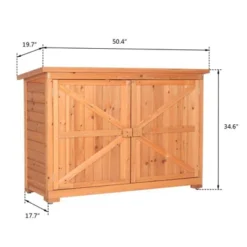 Karl Home 4 Ft. W X 1 Ft 5 In. D Solid Wood Lean-To Tool Storage Deck Box