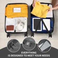 Karl Home Luggage Set Of 3, ABS PC Hardside Suitcase Sets With TSA Lock 4 Spinner Wheels Green -Karl Home Shop GUEST dc726214 7d17 4daf 980d 4cad6e93f9c7