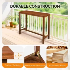 Karl Home Patio Fir Wood Brown Bar Table -Karl Home Shop GUEST dfa152f5 23f7 4c08 ae7d c9399f4e97d9