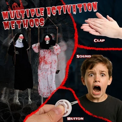 Karl Home 2PCS Halloween Decoration 3ft Scary Grim Reaper Swinging 7 Karl Home 2PCS Halloween Decoration 3ft Scary Grim Reaper Swinging - Image 6