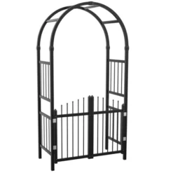 Karl Home 86 In. Black Pvc Garden Arbor With Gate -Karl Home Shop GUEST e329bfab b265 45fa a15a 8ae5634d0b0f