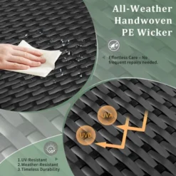 Karl Home Patio Black Square Wicker Side Table -Karl Home Shop GUEST e7daa1ce 0966 4625 bed5 785c83fc7c0b