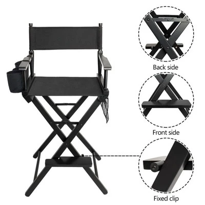 Karl Home Folding Director Chair Black 5 Karl Home Folding Director Chair Black - Image 3