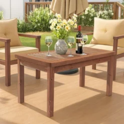 Karl Home Patio Dark Brown Wood Table -Karl Home Shop GUEST eb3ae4e9 78ae 4105 a635 2a22a6dfe330