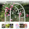 Karl Home 86 In.White Pvc Garden Arbor With Gate