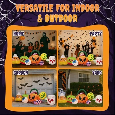 Karl Home 8FT Halloween Inflatables Pumpkins Eyeball Candy Outdoor Decorations 5 Karl Home 8FT Halloween Inflatables Pumpkins Eyeball Candy Outdoor Decorations - Image 3