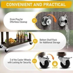 Karl Home 80 QT Brown Patio Cooler Cart -Karl Home Shop GUEST edd551fd 33d7 4a7c 8eb9 e68386e1a9f5