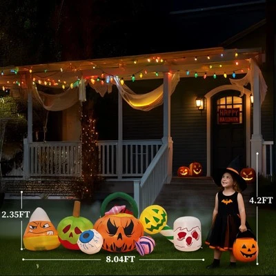 Karl Home 8FT Halloween Inflatables Pumpkins Eyeball Candy Outdoor Decorations 8 Karl Home 8FT Halloween Inflatables Pumpkins Eyeball Candy Outdoor Decorations - Image 6