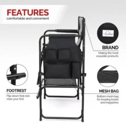 Karl Home 30in Portable Folding Director Chair Makeup Artist Chair With Side Table -Karl Home Shop GUEST f2a5d4dc a89f 486f bea5 a501716a3293